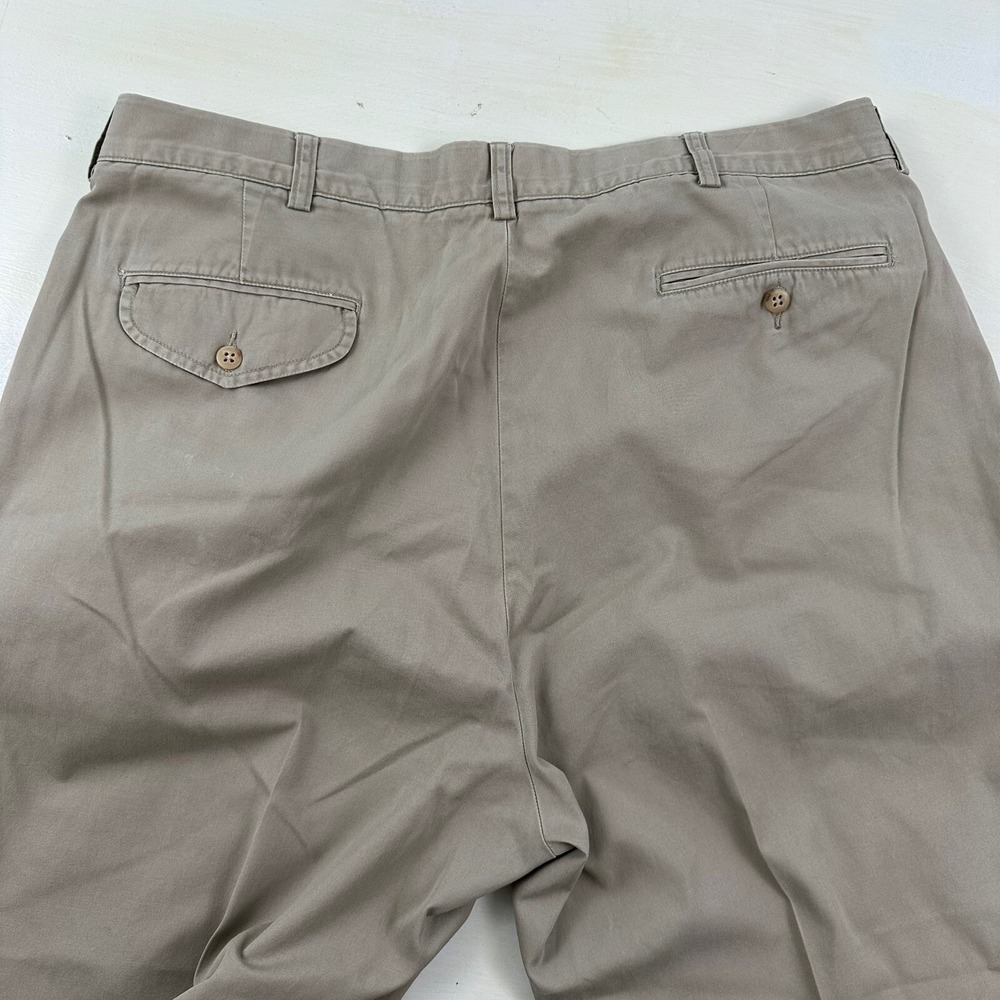 VTG Polo Ralph Lauren Relaxed Pleated Chino Pants Mens 37x32 Cuffed Khaki Beige - Picture 1 of 8